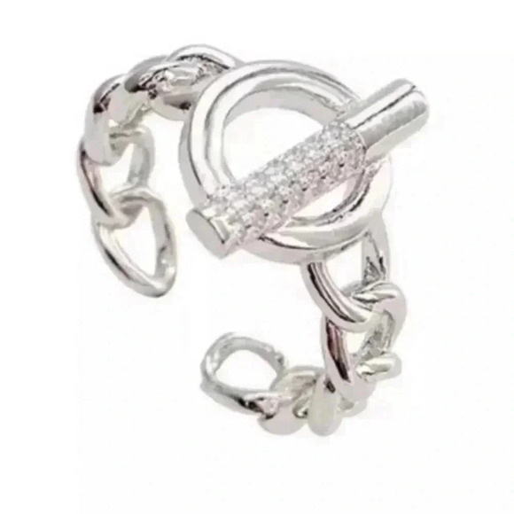 Modest Lu Jewelry - New Stock ✨ Silver Chain Link Crystal Ring